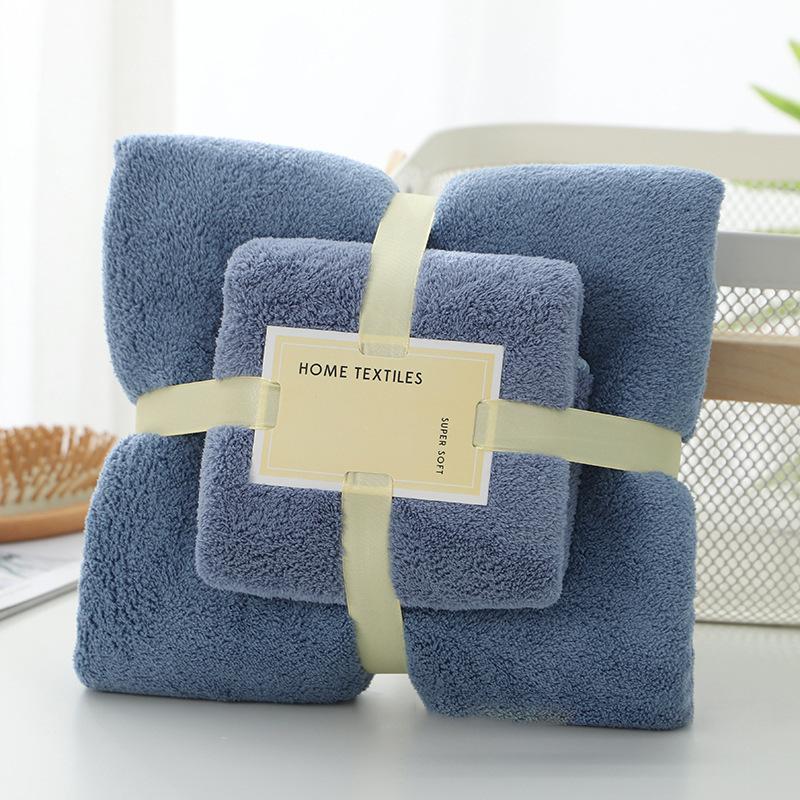 Wearable Towel Robe Set - Super Soft & Quick-Dry Coral Fleece, Highly Absorbent Bath Sheet for Women Men Spa & Home Use