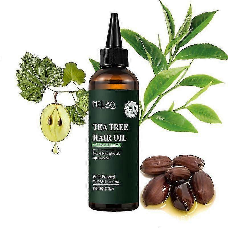 Tea Tree Oil for Hair | With Jojoba & Grapeseed Oils | Soothes Itchy Scalp & Fights Dandruff | Cold Pressed | Non Greasy | 150ml