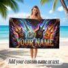 Music Guitar Theme Beach Towel Personalized Custom Name & Text Soft Quick Dry Beach Towel for Swimming Travel