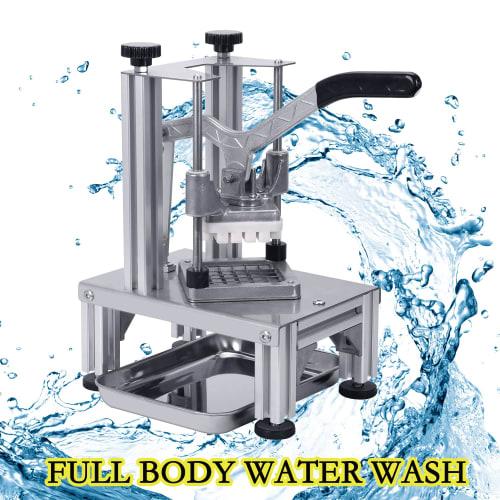 Rismanor Professional French Fry Cutter, 1/4" & 3/8" 6 Wedges, Core-to-Core Stainless Steel Blades, Potato Slicer, Fruit Chopper for Restaurant, Home,