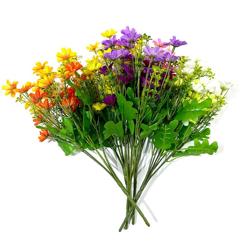 Artificial Flowers Artificial Small Daisy Simulation Green Plant Jumping Orchid Fake Flowers Bundle Wedding Home Silk Flower Decorative Props