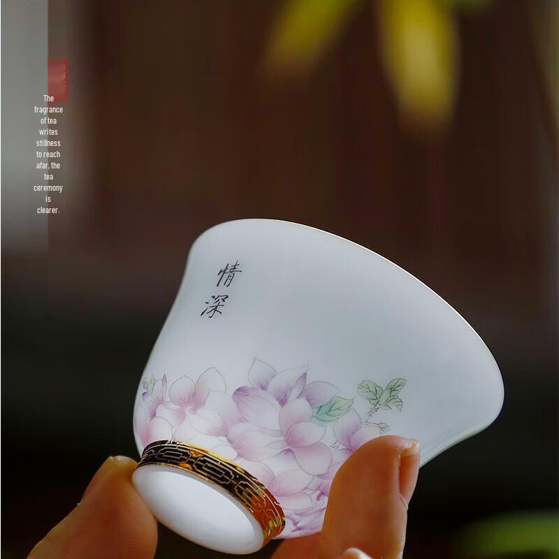 Ice Jade Ceramic Sancai Gaiwan Tea Set