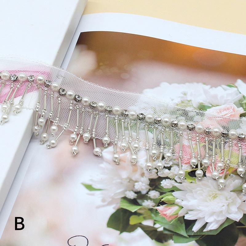 5 Yard Beaded Tassel Latin Dance Dress Decor Trim Fringe Lace Trimming Clothes Curtain Upholstery Sofa Sewing Accessories