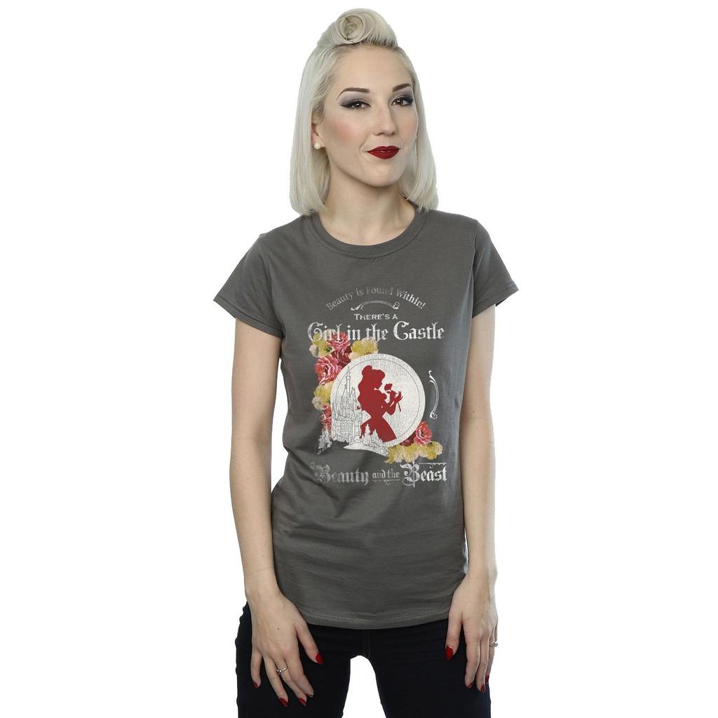 Disney Womens/Ladies Beauty And The Beast Girl In The Castle Cotton T-Shirt