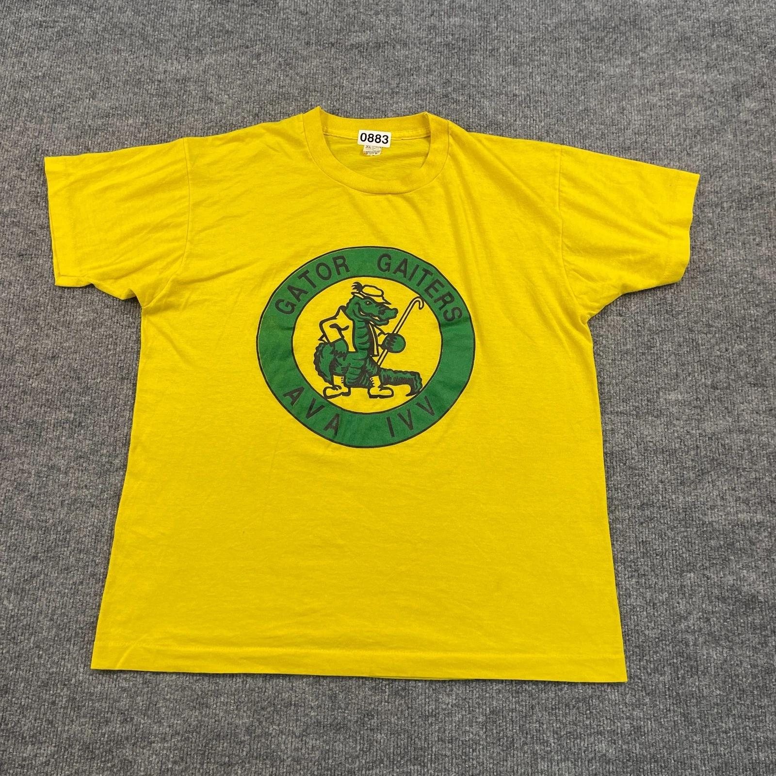 

Vintage 80s Gator Gaiters AVA IVV Shirt Large 21x25 Yellow S