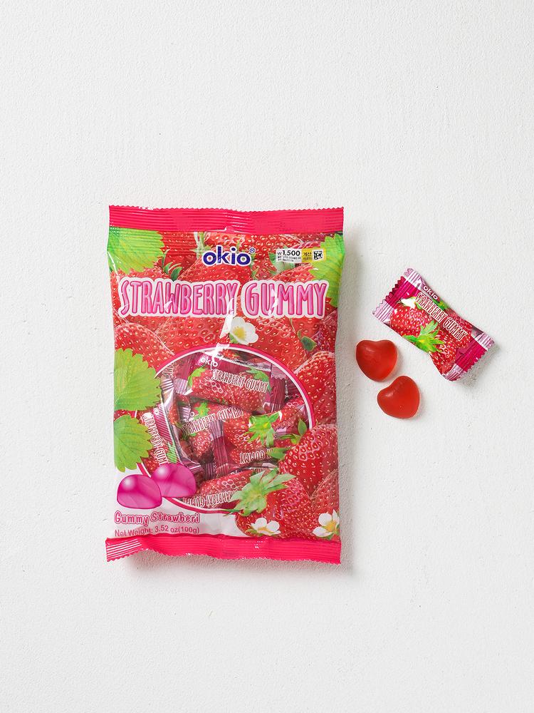 Okio Gummy Candy Strawberry Flavor 100g Pouch 1ea