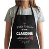 Tablier de cuisine - Clémence d'amour - Noir - Coton résistant - Impression bretonne