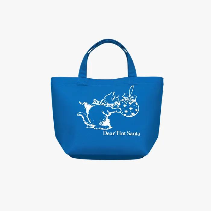 Holiday Cat Small Tote_turquoise