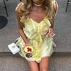 Womens V-Neck Ruffle Waist-Tie A-Line Mini Dress 2026 Lightweight Style Beach Travel Casual