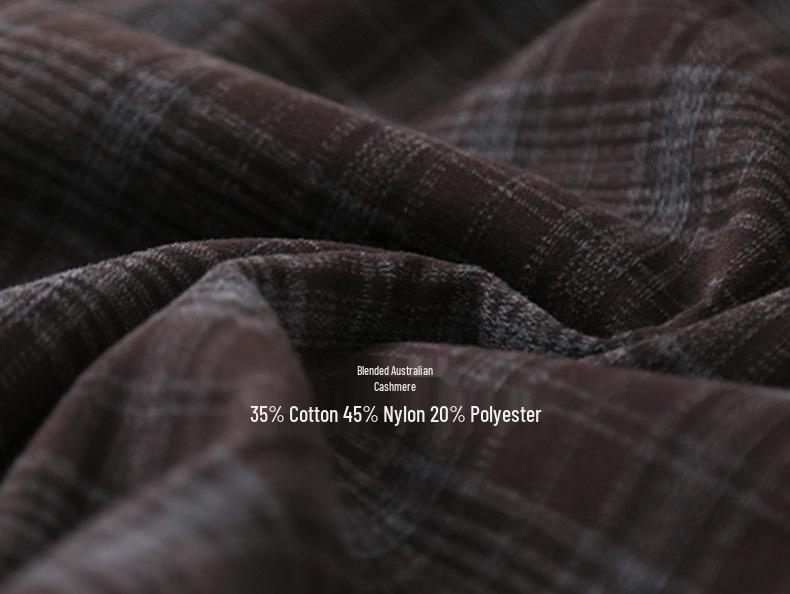 Vintage Woolen Plaid Academy Skirt - High Waist, Slimming Mid-Length Design for Casual Wear