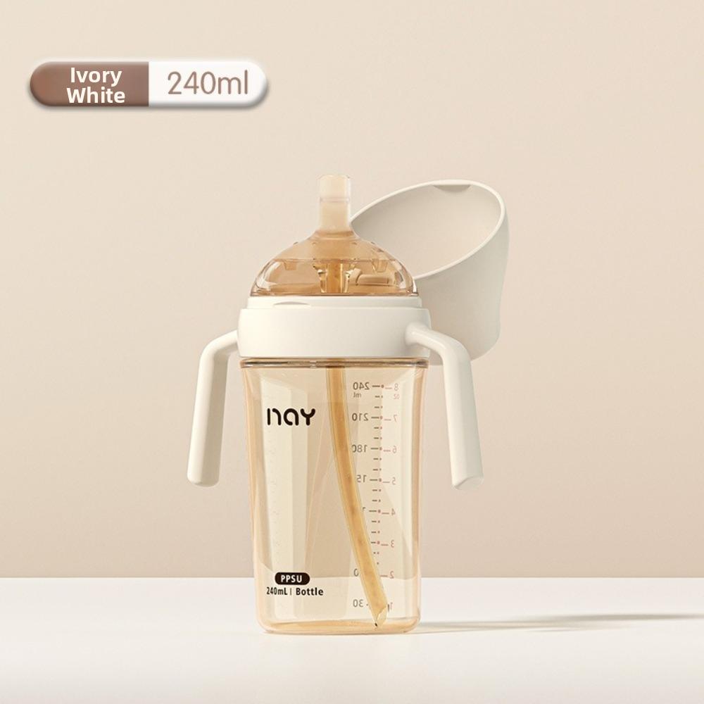 PPSU Automatic Milk Bottle Three Level Flip Cover Straw Cup Bottle For Baby Feeding