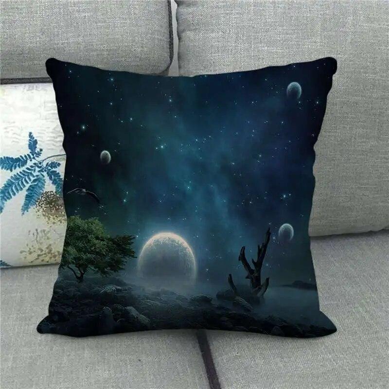 Exquisite Cosmic Pillowcase Colorful Planet  Perfect Gift Bedroom Living Room Sofa Boys  Square