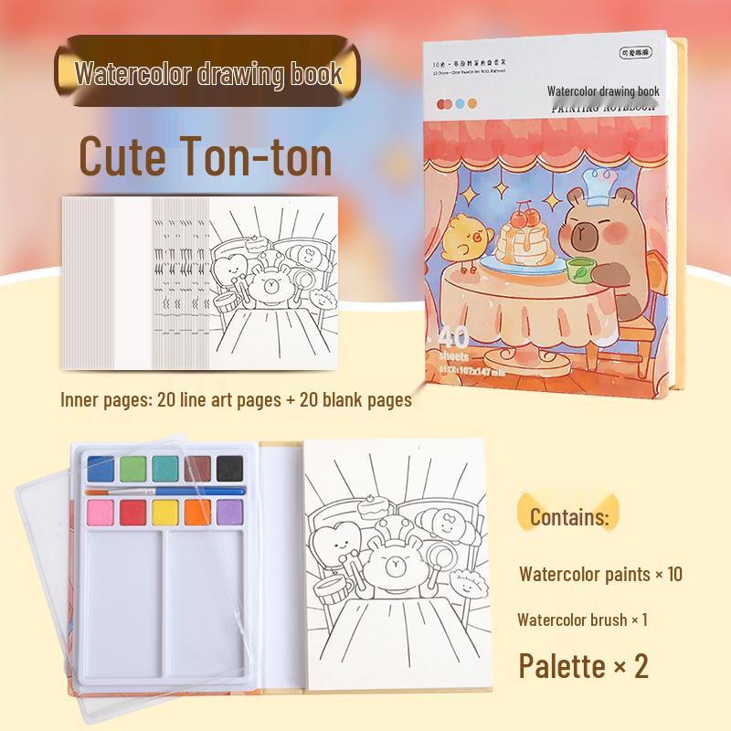 Portable Children s Watercolor Travel Sketchbook Set