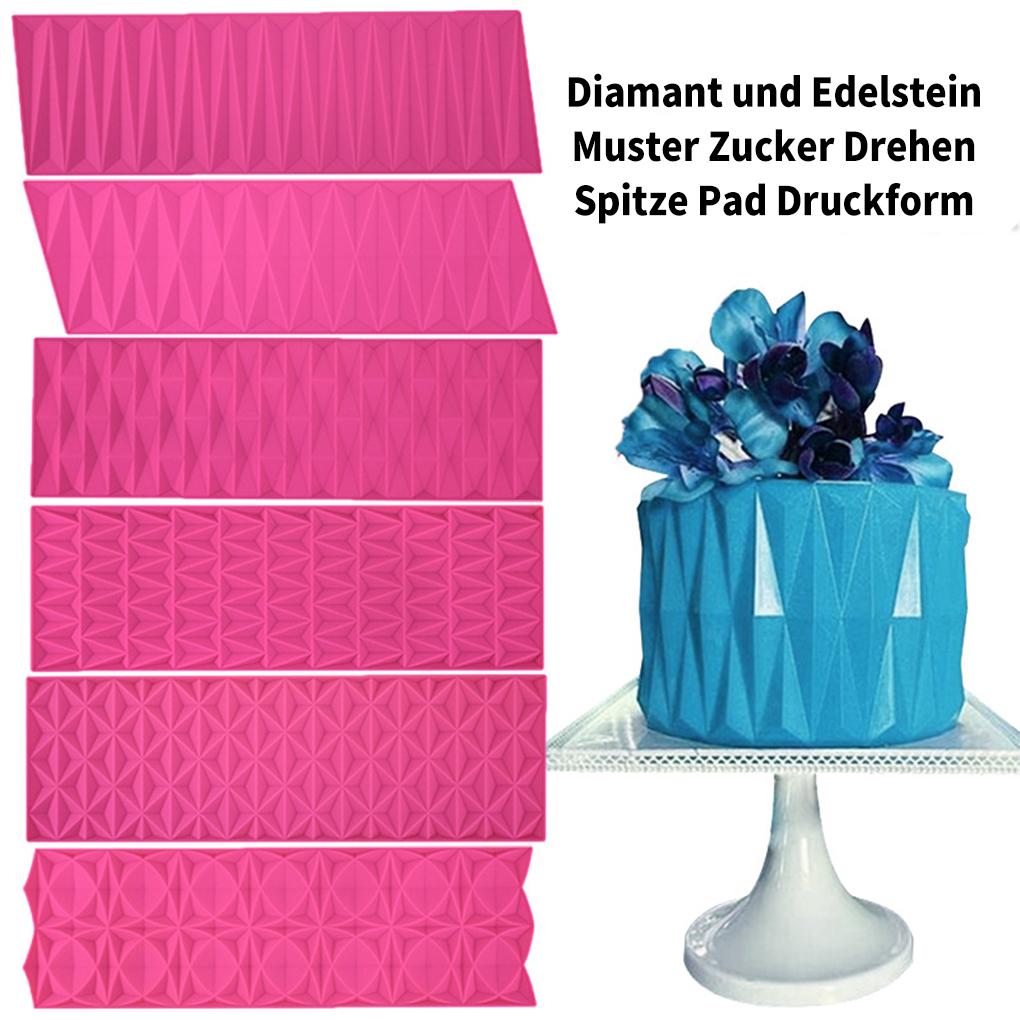 Rhombus Pattern Silicone Mould Fondant Resin Baking Pan Non-stick Cake Side Lace Mat Mold Heat-resistant Border Bakeware