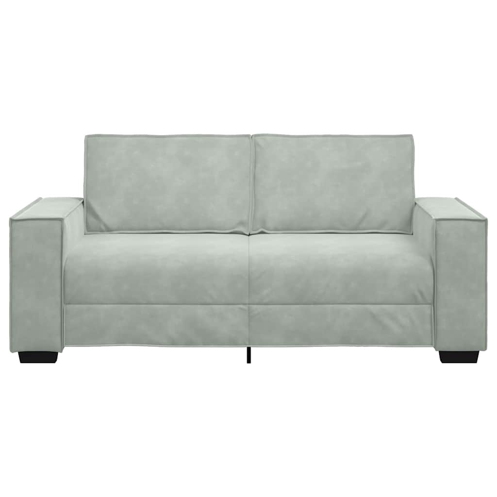 2 Seater Sofa Light Grey 180 X 78 X 84 Cm Velvet