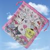Large Sanrio Canvas Double-Sided Printed Drawstring Tote Bag, Eco-friendly Storage Solution