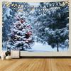 Christmas Snow Scene Santa Claus Tapestry Gift Background Decoration Tapestry Christmas Party Decoration Tapestry