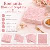 Pink Floral Paper Napkins for Wedding Party Table Decor