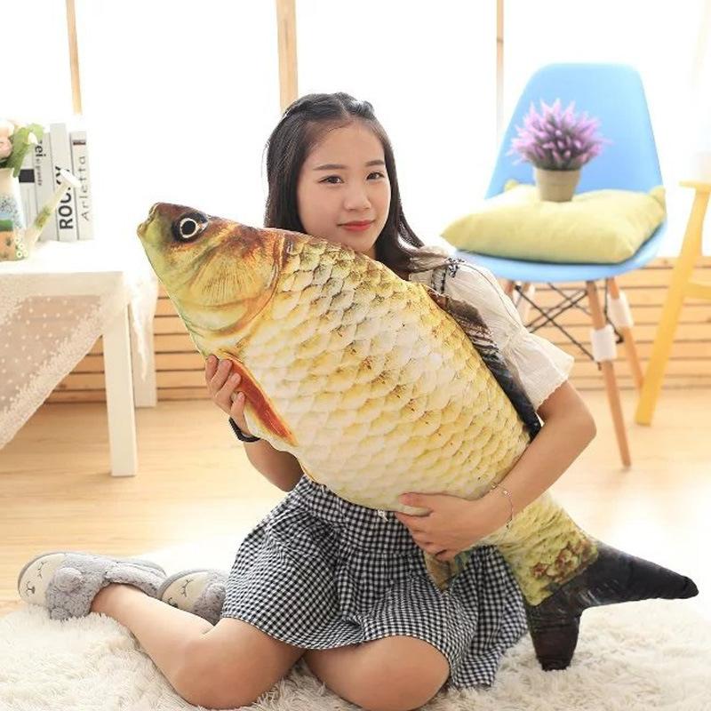 Simulation Removable And Washable Carp King Throw Pillow Cushion Creative Funny Crucian Carp Plush Toy Doll Men And Women Birthday Gift