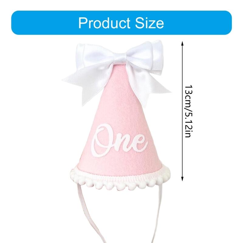 Infant Fabric Birthday Hat Festival Celebration Headwear Caps with Lovely Bowknot Detailing for Toddler