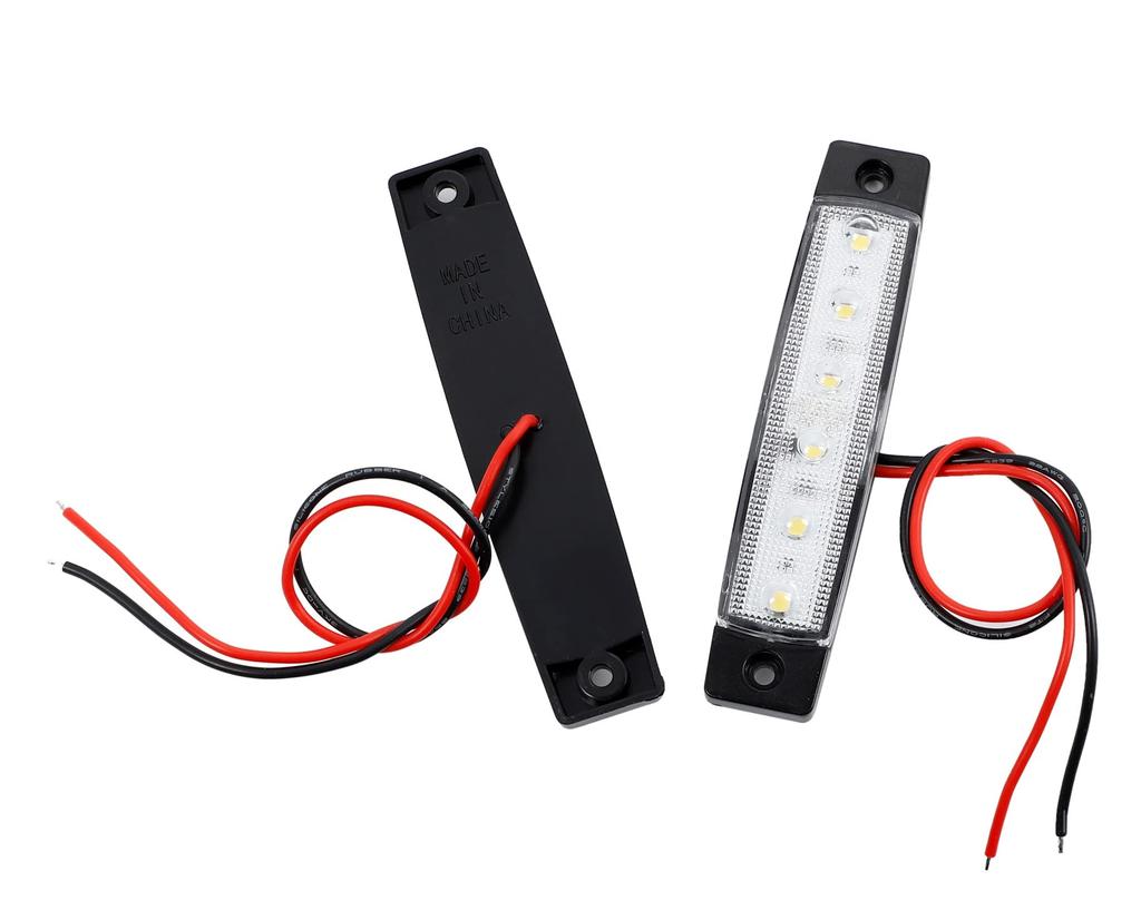 Car White LED Side Marker Lamp, 6 Rows Universal 10 Pack Trailer Light
