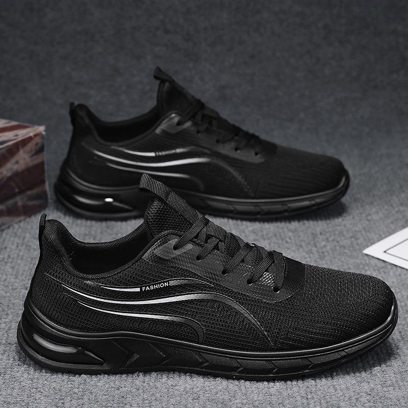 

Женские кроссовки для бега Сетчатые дышащие Плоские Уличные спортивные Кроссовки на шнуровке 2025 Новые Подростковые Тренировочные Кроссовки для бега для мужчин 39 чёрный