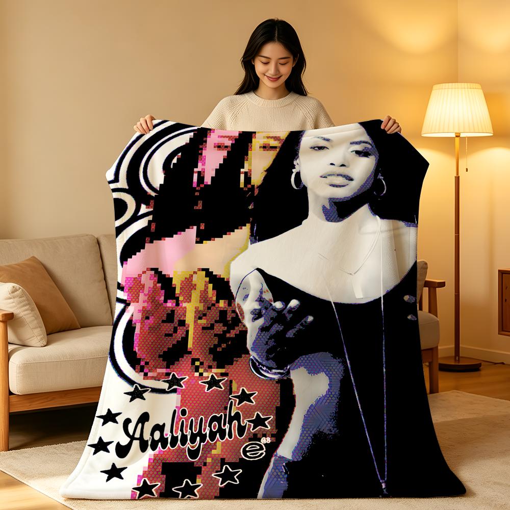 Music A-Aaliyah Throw High-Density Short Plush Blanket Soft Skin-Friendly for Sofa Nap Air-Conditioned Room