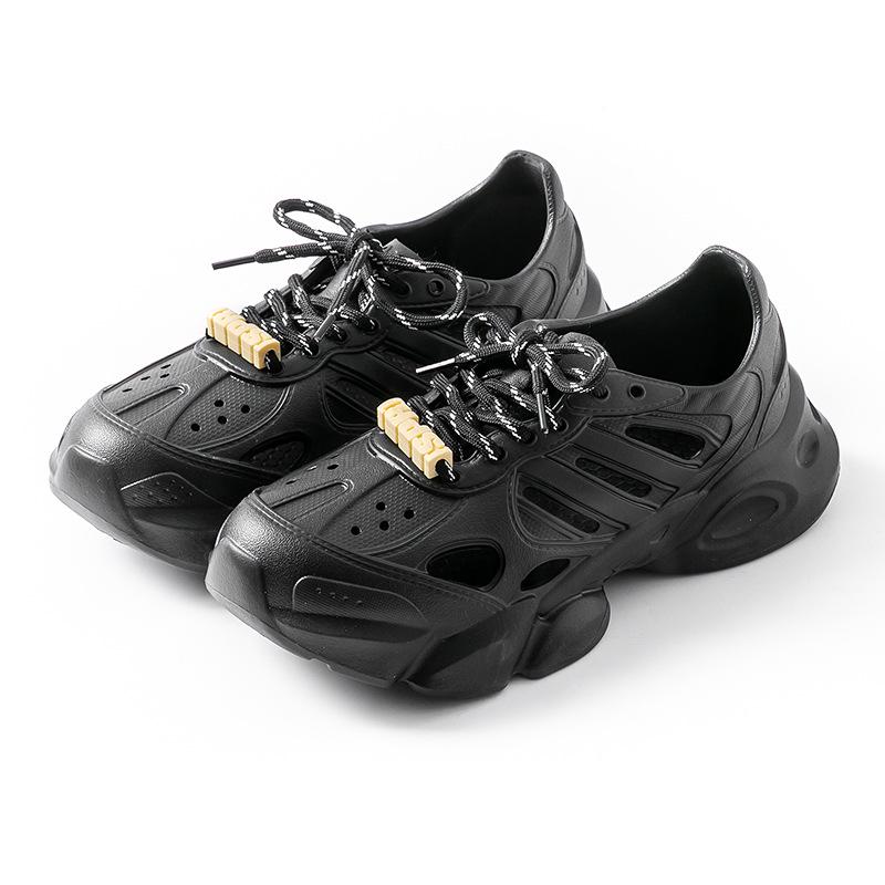 

Легкие мужские летние пляжные спортивные сандалии для папы – на толстой подошве, на шнуровке, уличная обувь для ходьбы по воде 42-43 чёрный