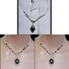 Gotische Rose Viktorianische Halskette Mit Schwarzem Glasstein Für Damen Halloween Accessoire