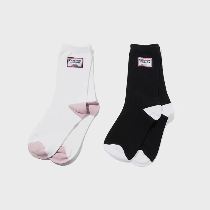 (Women's) Point Label Socks_2 Colors