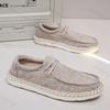 Summer Men Canvas Loafers Comfortable Walking Flats Man Non Slip Soft Moccasins Sneakers  Breathable Lightweight Casual Shoes