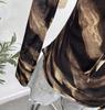 Damen Exklusives rückenfreies Leopardenmuster Schnürung Langarm Slim Fit Oberteil