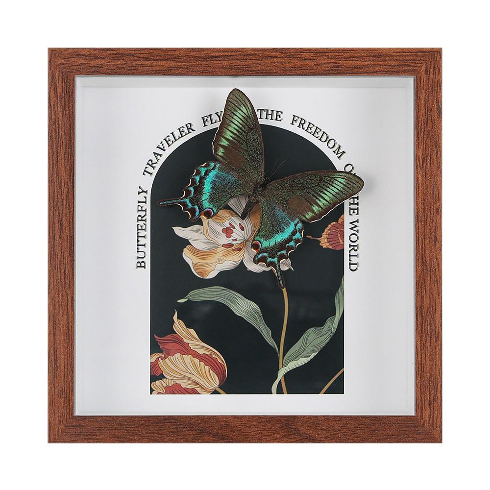 High-End Butterfly Specimen Photo Frame - Wooden Insect Decoration, Perfect for Home, Christmas, or Birthday Gifts