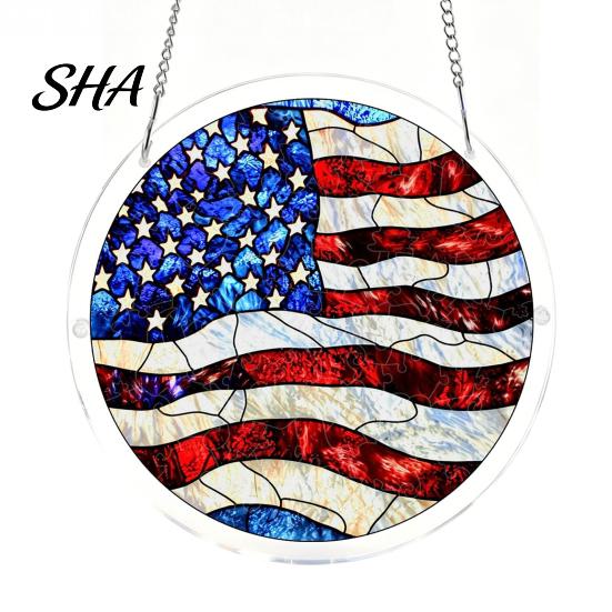 Window Decoration Puzzle Acrylic Suncatcher, Colorful Hanging, 7.48 Inch Sun Catcher Pendant Ornament, Ideal for Gifting And Home Decor Artistic Light