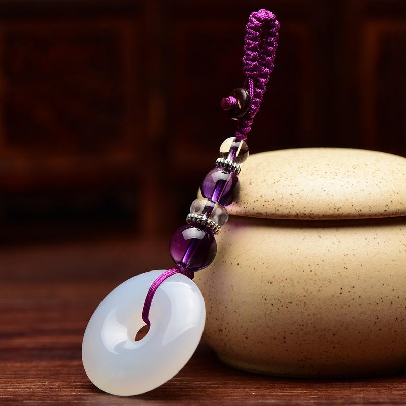 

Автомобіль Брелок Кулон Аметист Безпечний Ключ Замок Ключ Сумка Кулон Високоякісні Ручні Автозапчастини білий