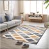Geometric Minimalist Crystal Velvet Area Rug – Stain Resistant Non-Slip Carpet for Living Room Sofa, Washable Floor Mat