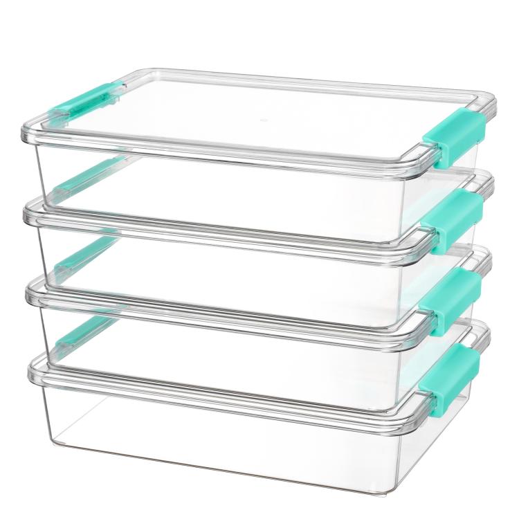 Transparent Stackable Storage Boxes With Lids Dustproof Plastic Toy Sorting Organizers