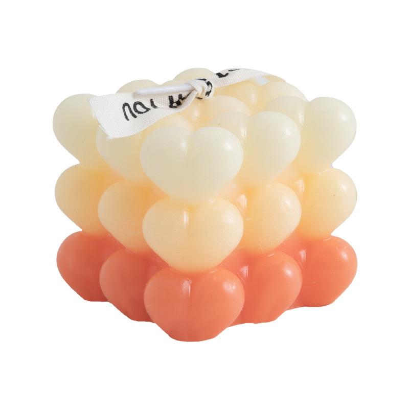 DIY Gradient Love Rubik's Cube Aromatherapy Candle Creative Aromatherapy Wedding Gift Ins Style Candle Ornament