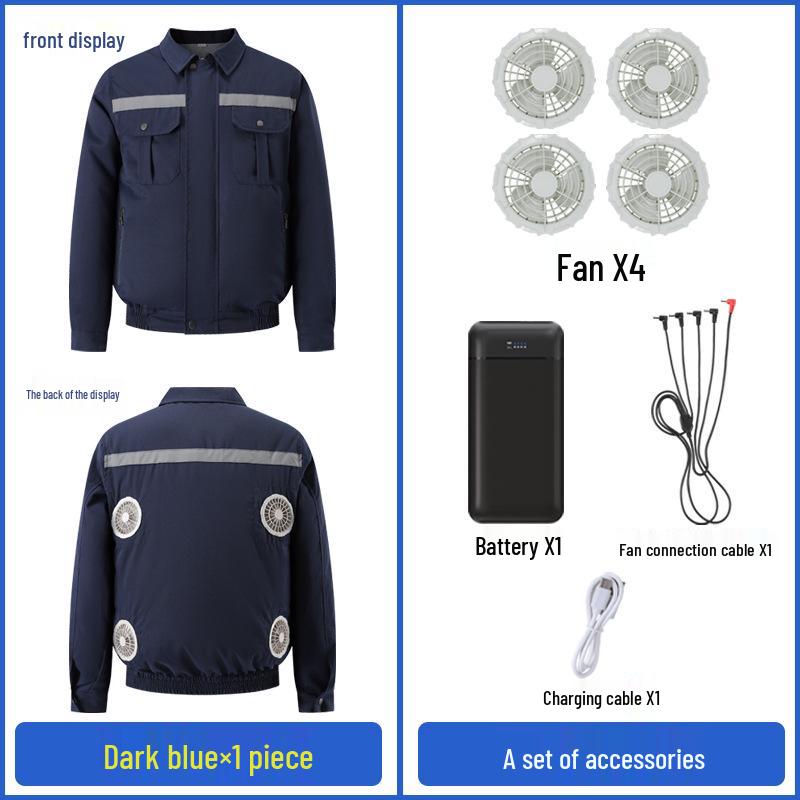 Summer Cooling Suit: Four-Fan Reflective Sun Protection Workwear