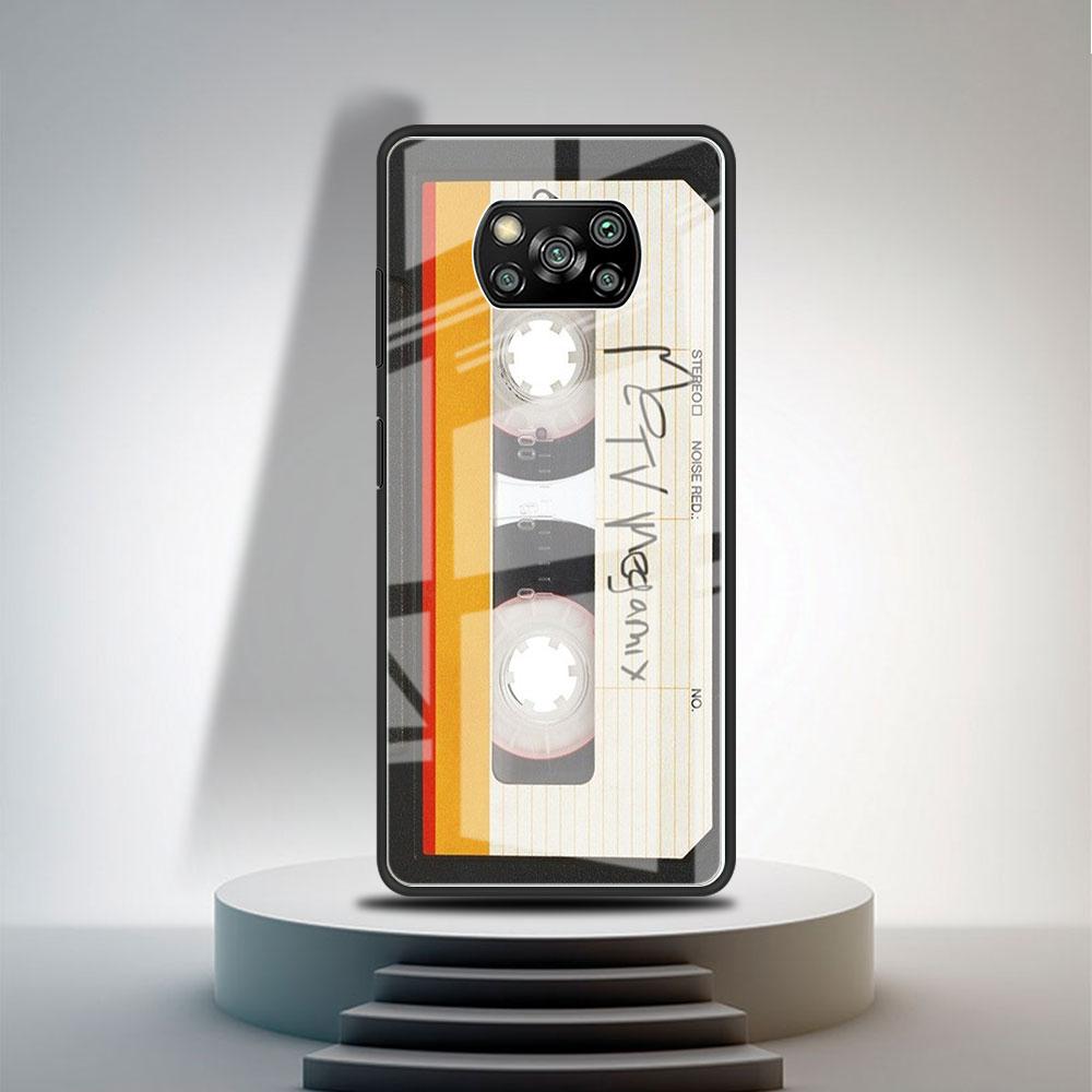 Glashülle für Xiaomi Poco X3 NFC 11 Lite 11T F3 M3 für Redmi Hinweis 11 10 9 8 Pro 10S 9S 9A Telefonabdeckung Vintage Kamerakassette