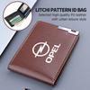 Fashion PU Litchee Pattern Car Men Coin Purse Wallet Card Holder For Opel Insignia Corsa Zafira Mokka Grandland Antara Ampera