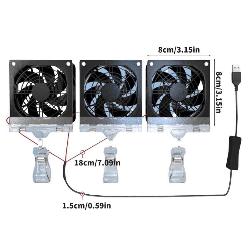 FishTank Clip on Cooling Fan Water Plant Cooling Temperature Control Aquarium Chiller Cooling Fan Adjustable
