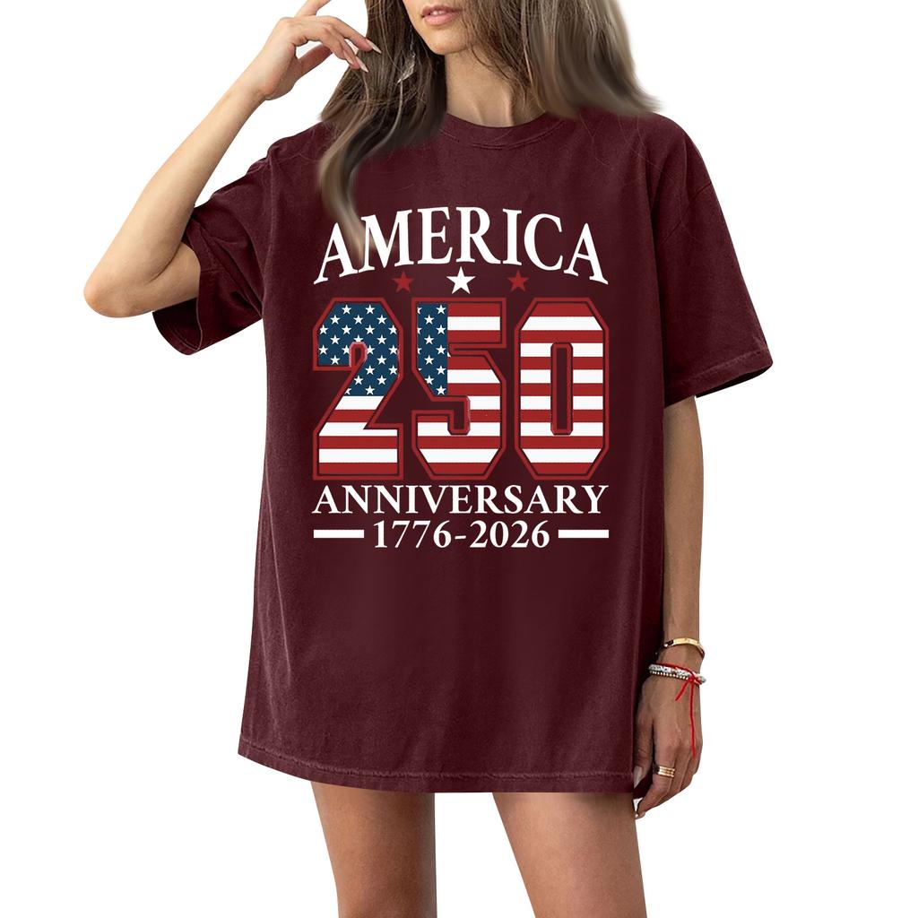 Women's Round Neck Printed Short-sleeved T-shirt Top