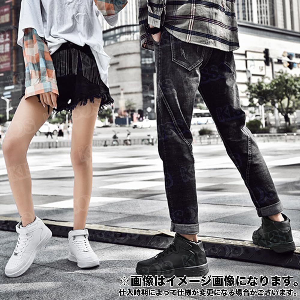 KISSOS Men's High-Top Platform Sneakers for Dance, Sports, Casual, Leisure, and Streetwear (White, Japanese Shoe Size, Adult, Numeric, 26.0 Cm)