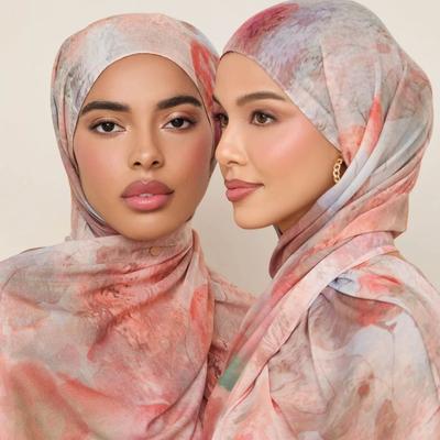 Wrap Silk Film Scarfs For Women Lightweight Fashion Scarves Sunscreen Neck Scarves for Women Print Floral Pattern Scarf Shawl