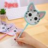 Cute Kawaii Fan Style Cool Cheese Cat Gel Pen Writing School Office Supply Student Prize Gift 2pcs