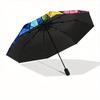 1pc Starry Whimsy Automatic Open/close Folding Compact Umbrella, 8-Rib Sturdy Canopy, Lightweight Portable, Everyday Use, Gift,088