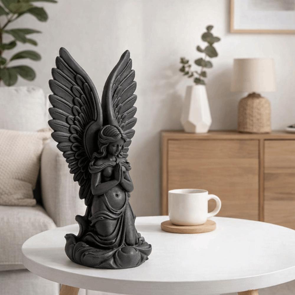 3D-gedruckte Schutzengel-Statue Betende geflügelte Skulptur Engel-Figur Büro-Schreibtisch