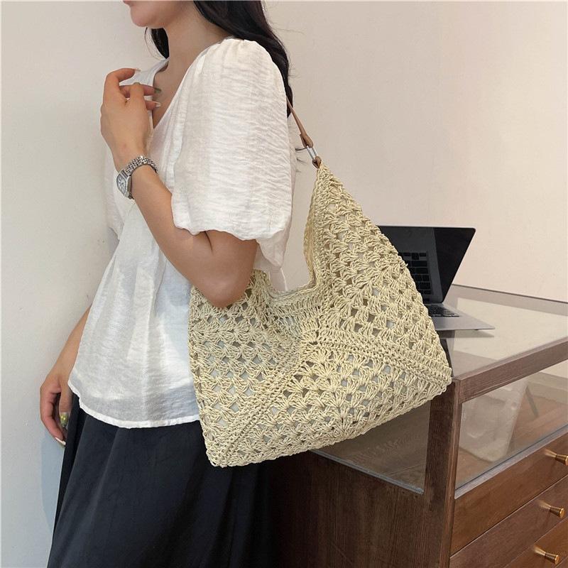 Large-capacity Woven Bag, Single-shoulder Bag, Casual Beach and Sand Dune Bag