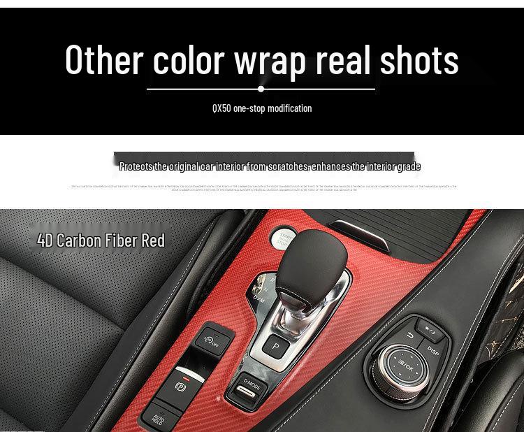 18-20 Infiniti QX50 Wnętrze Naklejka z włókna węglowego odporna na zarysowania na drzwi